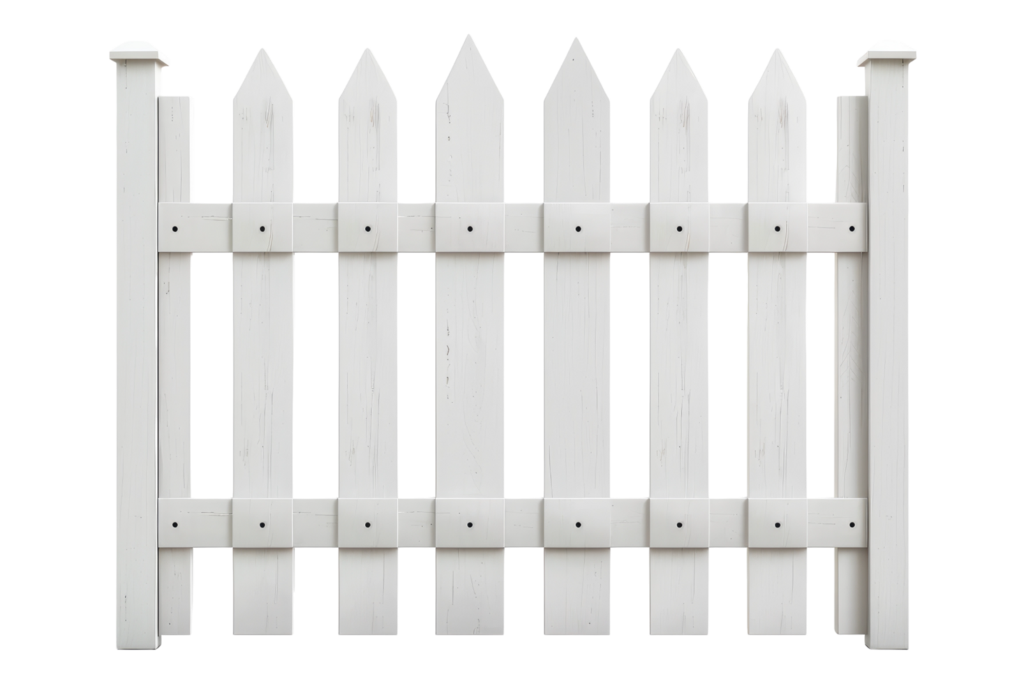 White picket fence on transparent background png