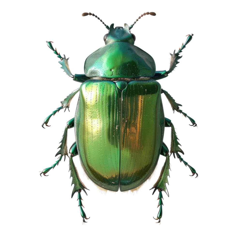 A green beetle with a transparent background png