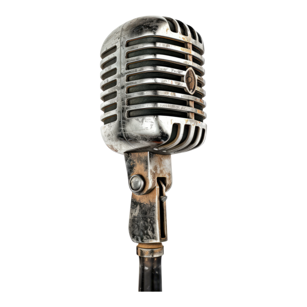 An old fashioned microphone on a transparent background png