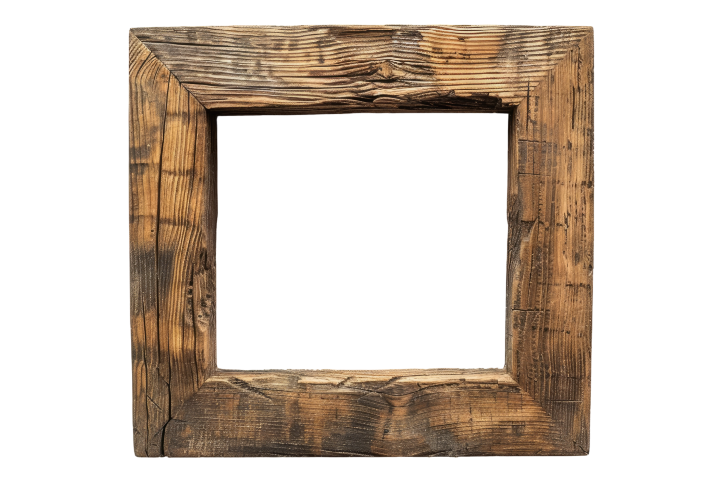 A wooden frame on transparent background png