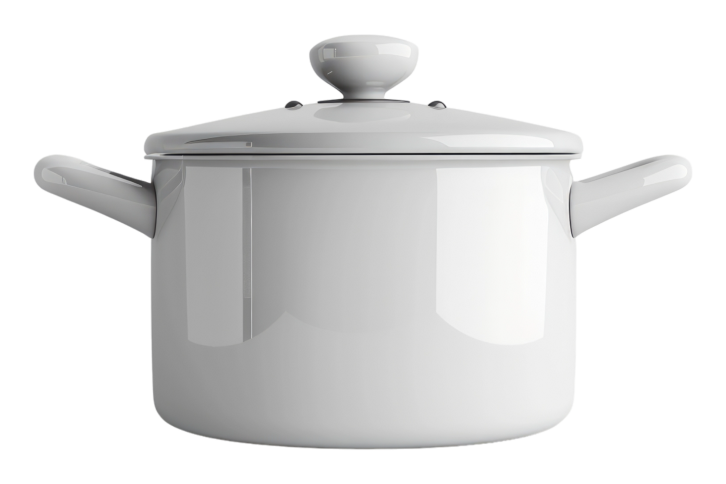 A white pot with lid on transparent background png