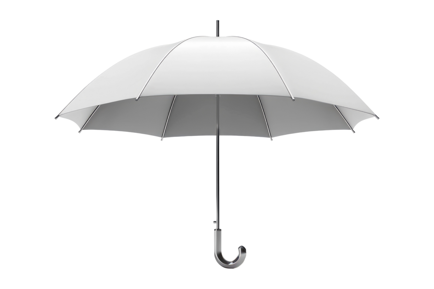 An open white umbrella on transparent background png