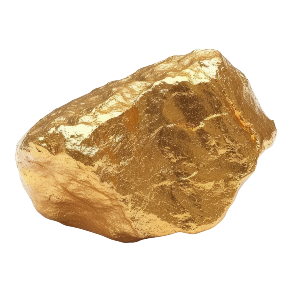Gold nugget on transparent background png