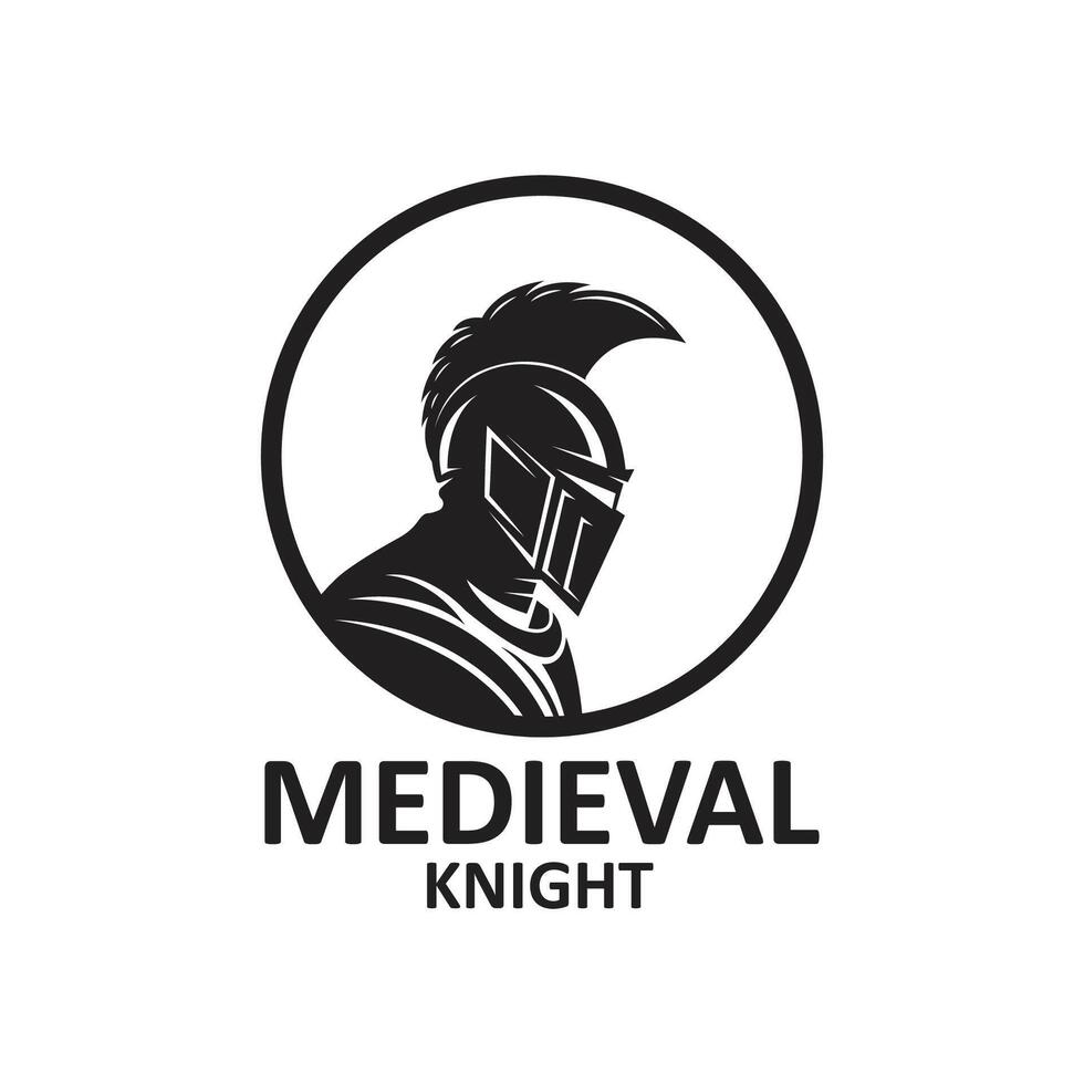 helmet medieval knight logo icon design vector