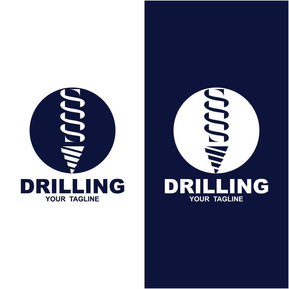set of Drill Construction Logo Template vector