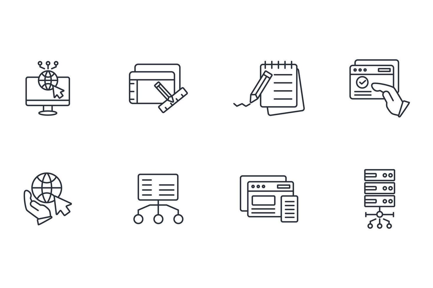 Website icon set vector