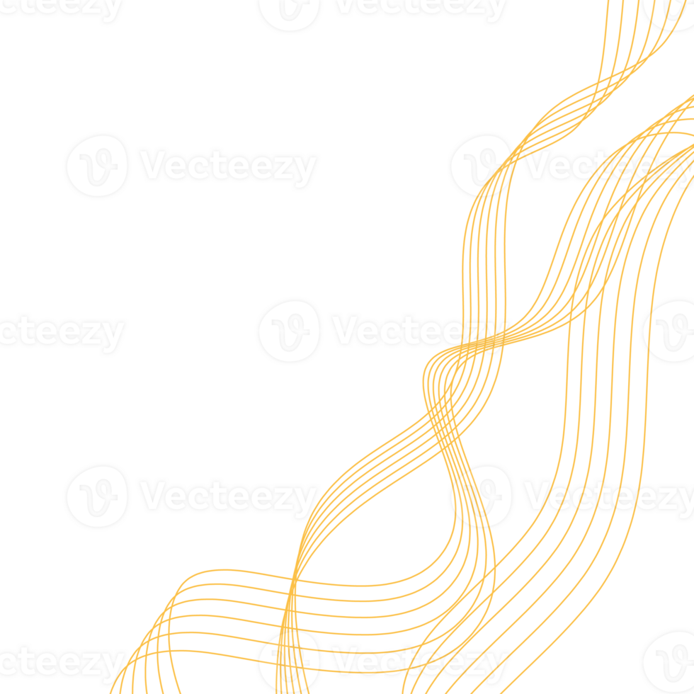 Yellow line wave art design modern png