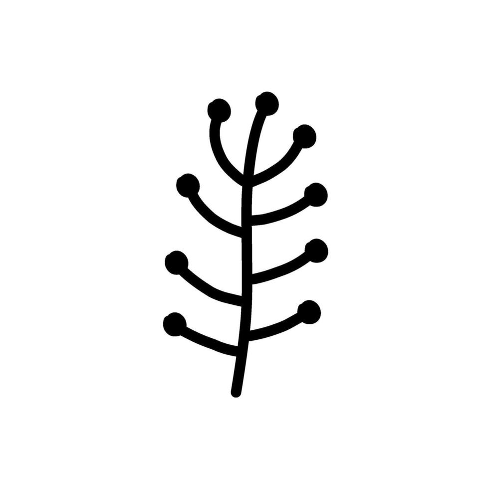 Minimalist Plant Line Art Icon vector