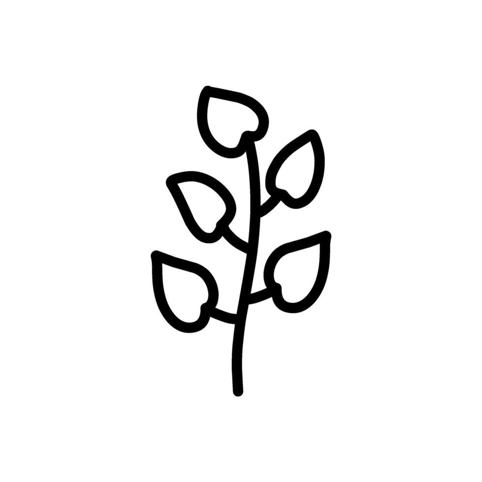 Botanical Plant Line Art Icon vector