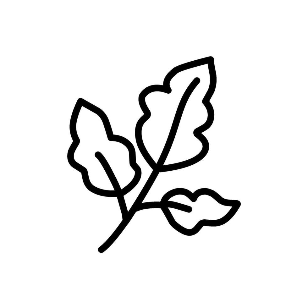 Simple Floral Element with Leaves vector