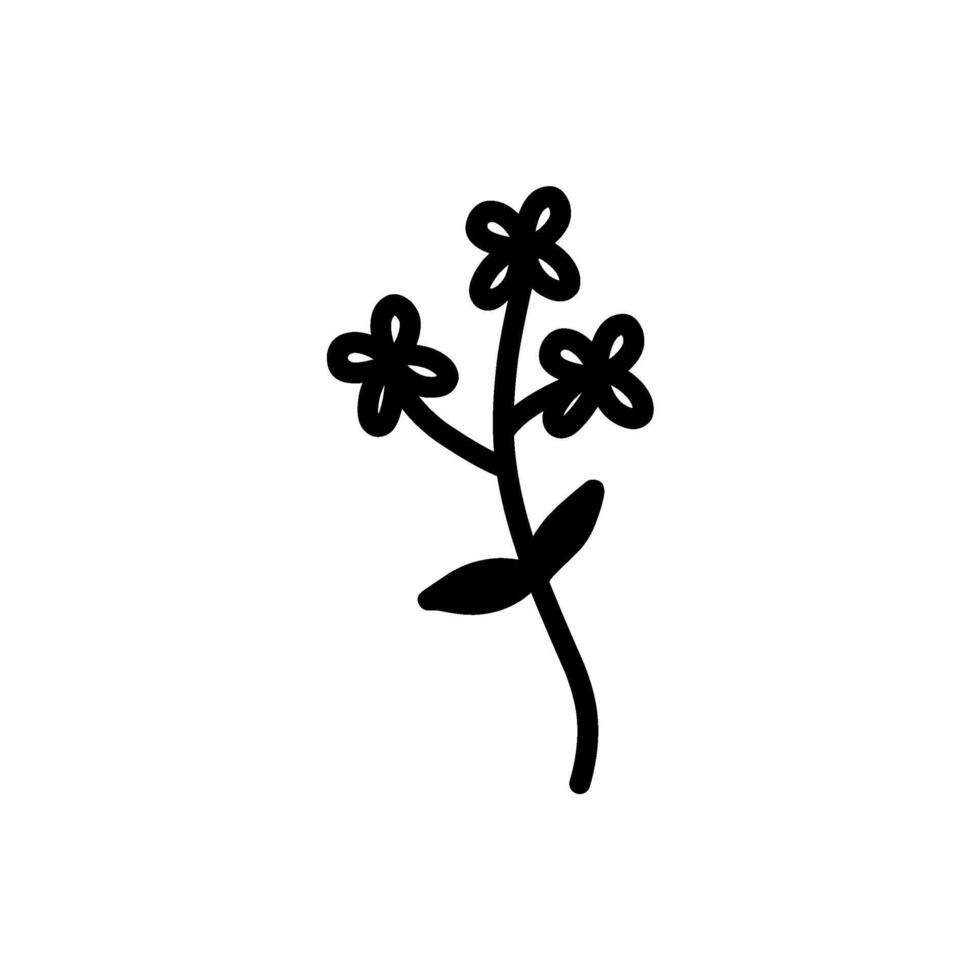 Line Art Floral Element vector