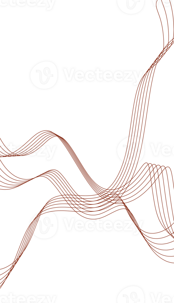 Red wave design abstract line art png