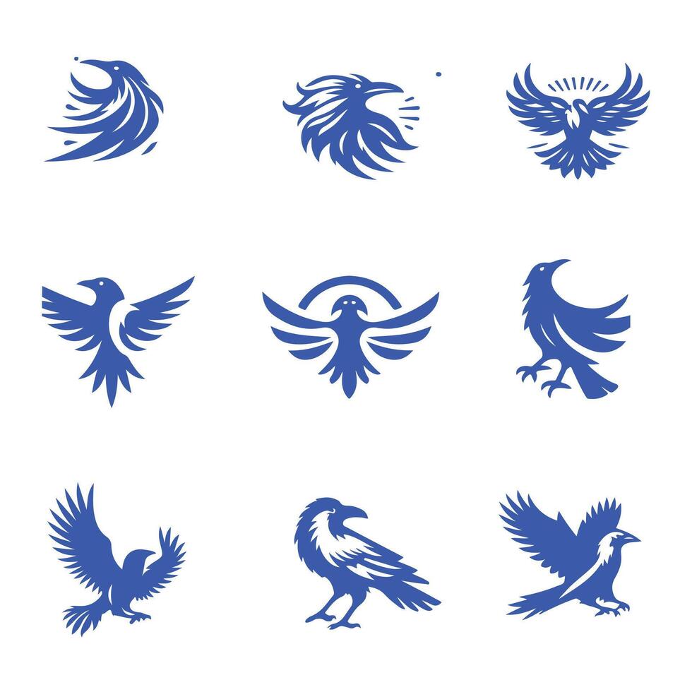 Rook Crow Collection Logo Design vector