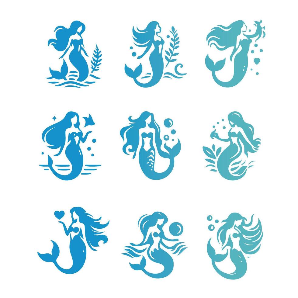 Mermaid Collection Logo Design vector
