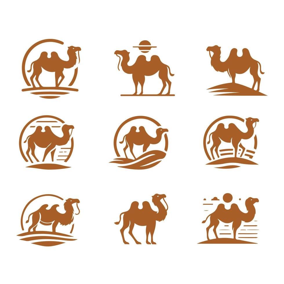 Dromedary Camel Collection Logo Design vector