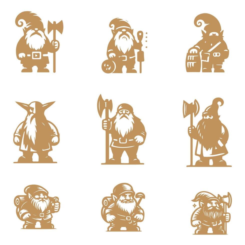 Grumpy Dwarf Collection Design vector