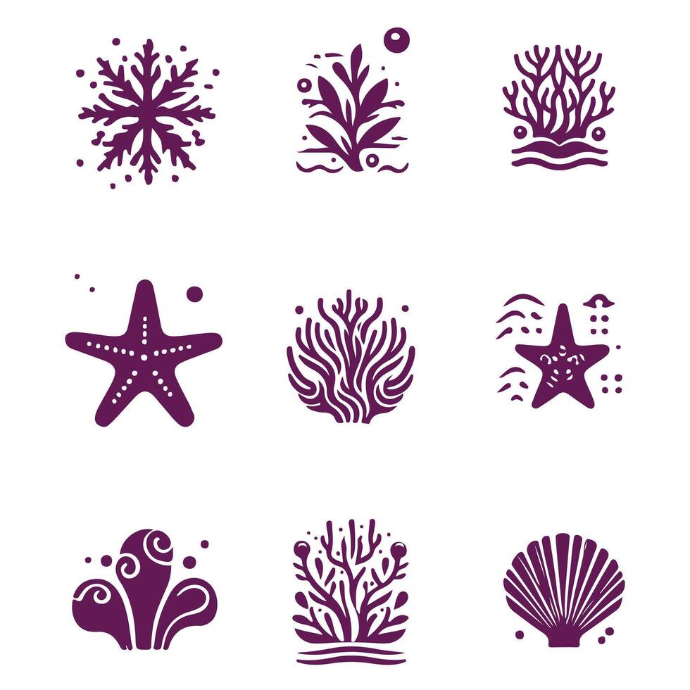 Moon Coral Collection Design vector