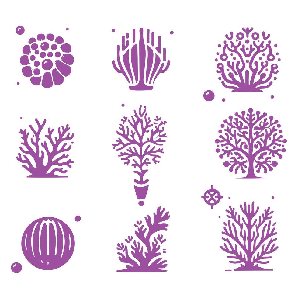 Table Coral Collection Design vector