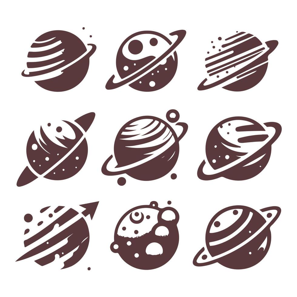 Pluto Planet Collection Design vector