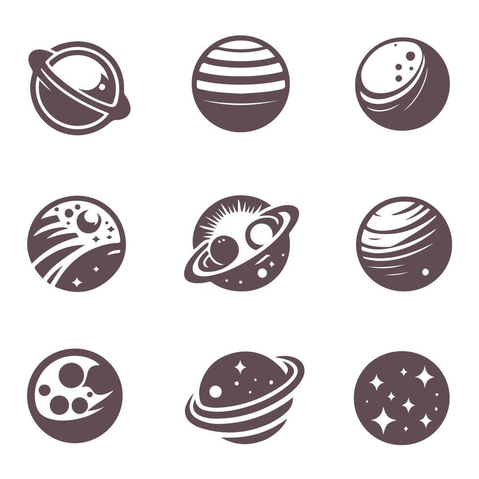 Saturn Planet Collection Design vector