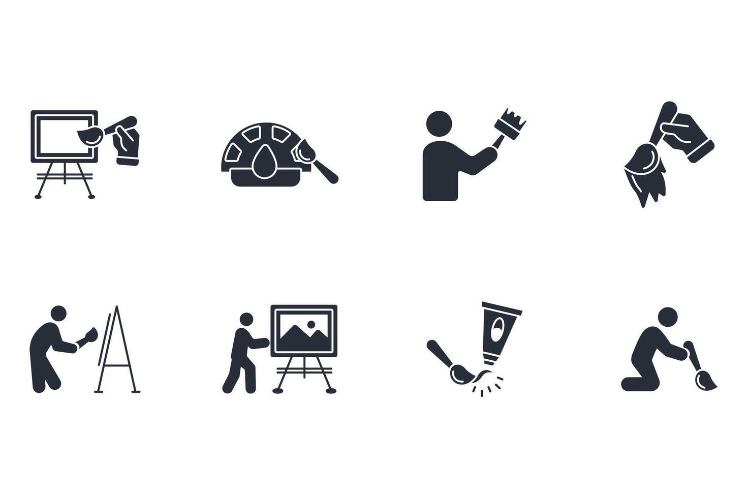Painting icon set illustration vector