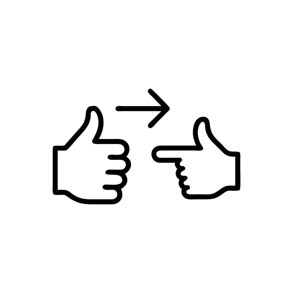 Thumb up icon. Hand Gestures Illustrate Forward Progress vector