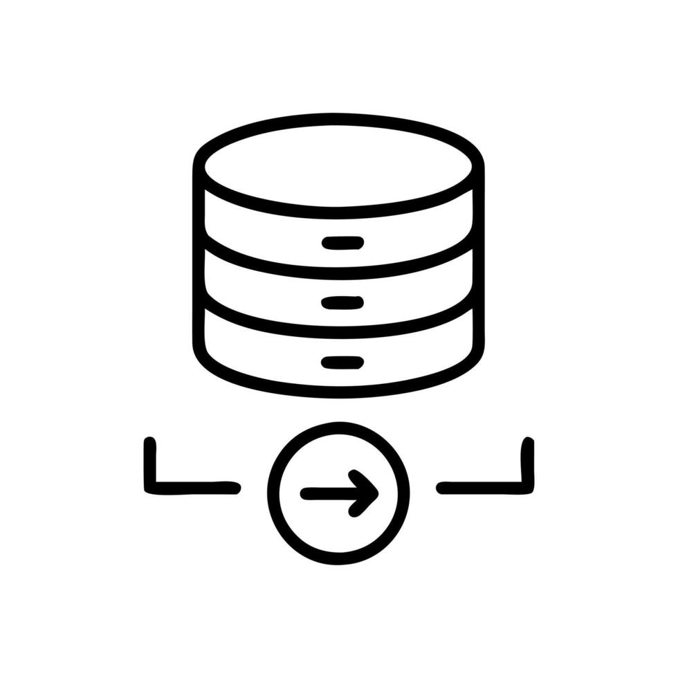 Data Transfer to Database Icon, Database Related Line Icon. Contains such Icon as Backup, Structure, Data Transfer and more. Editable Stroke. vector