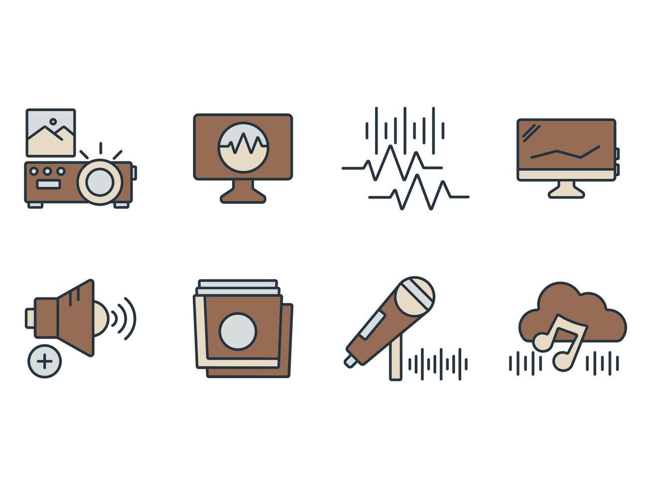 audio colours icon vector