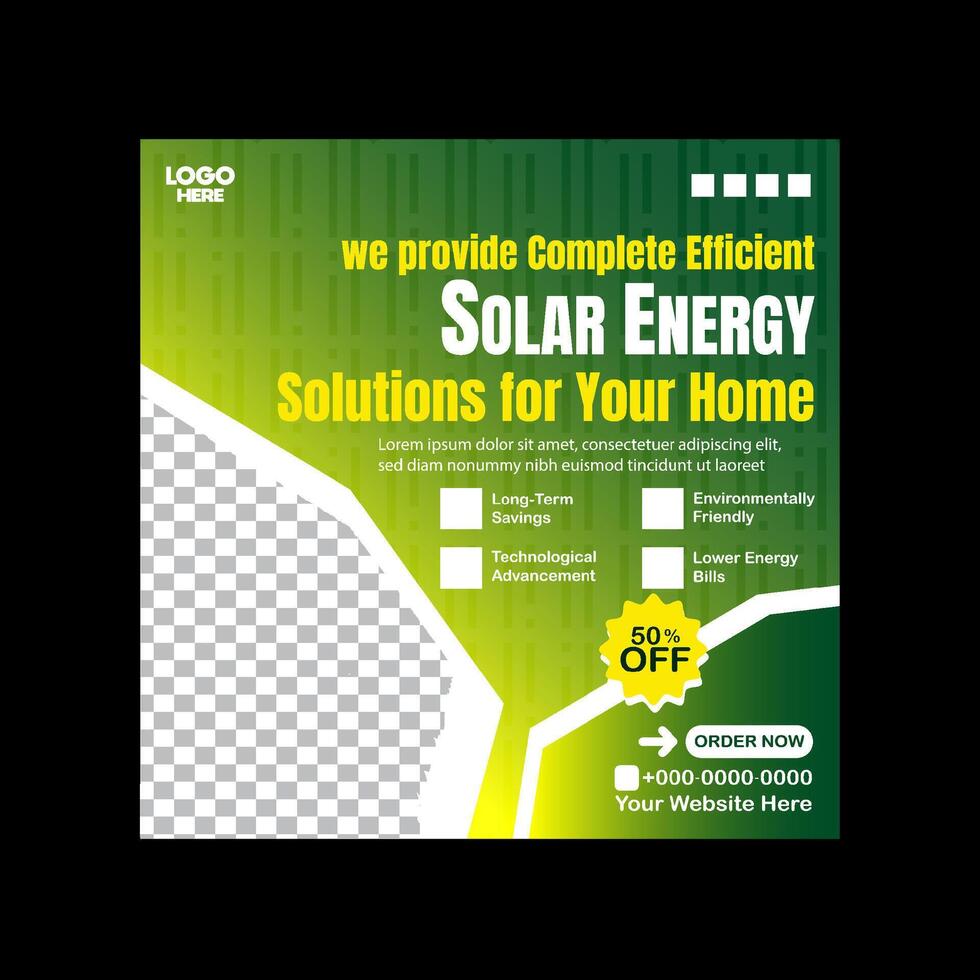 Creative poster solar energy solutions for your home vector