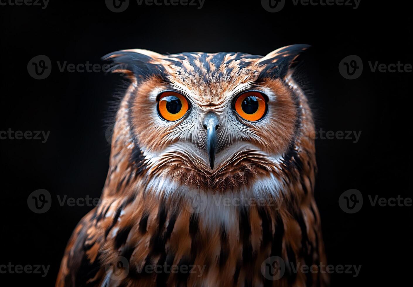 Owl with orange eyes photo