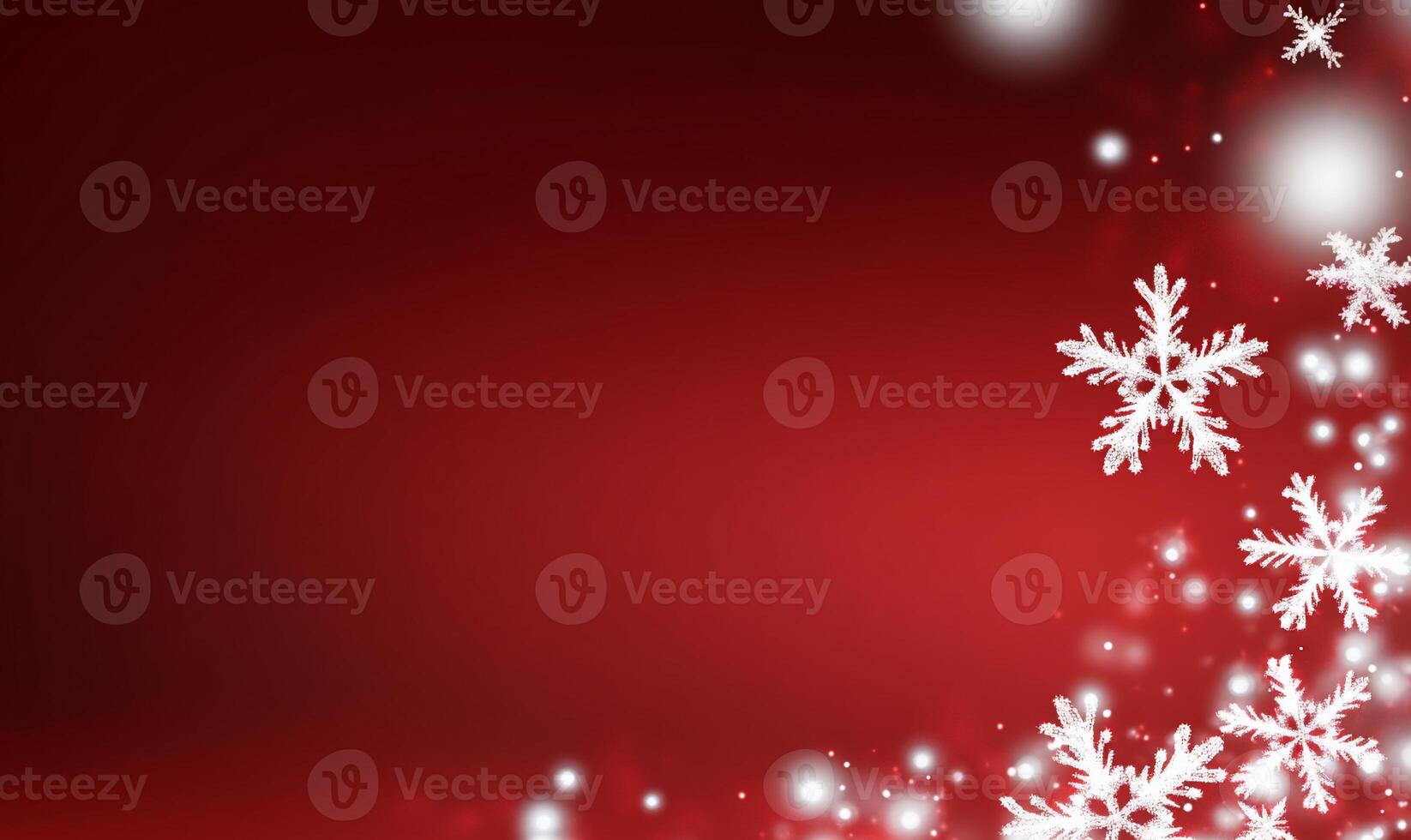 A festive red background with white snowflakes for holiday themes. photo