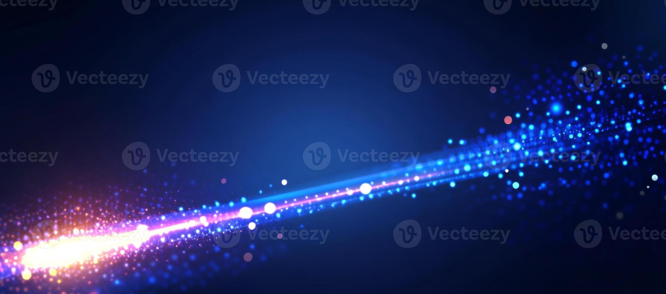 A vibrant abstract background with glowing particles and light trails. photo