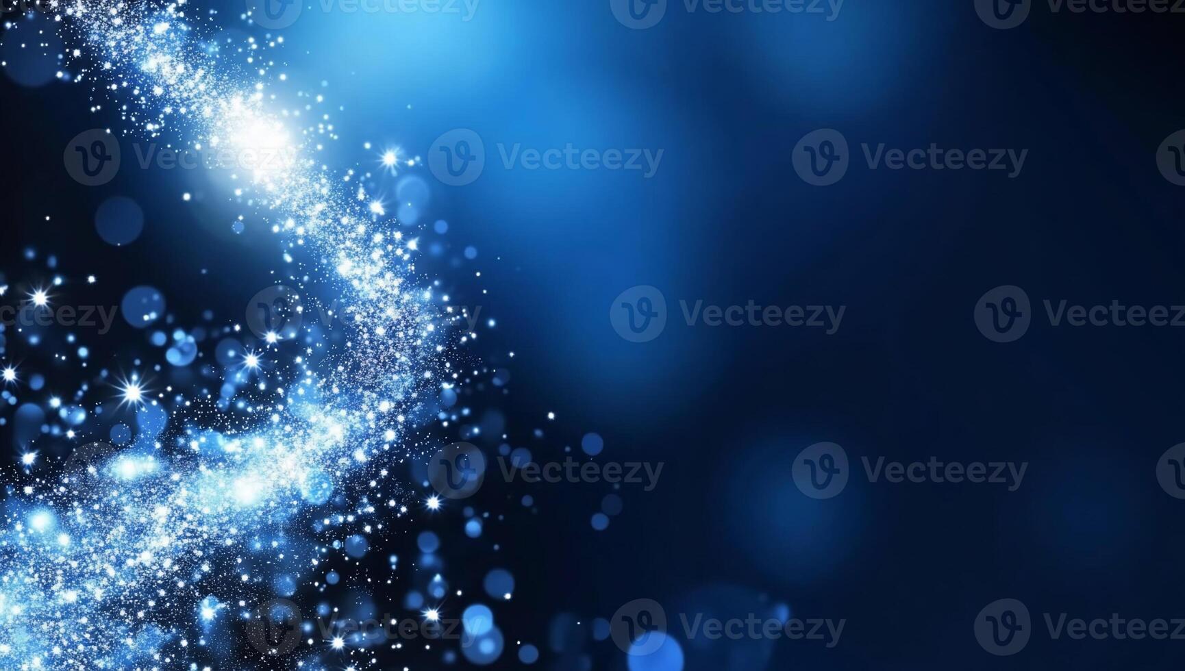 A vibrant blue abstract background with sparkling light effects. photo