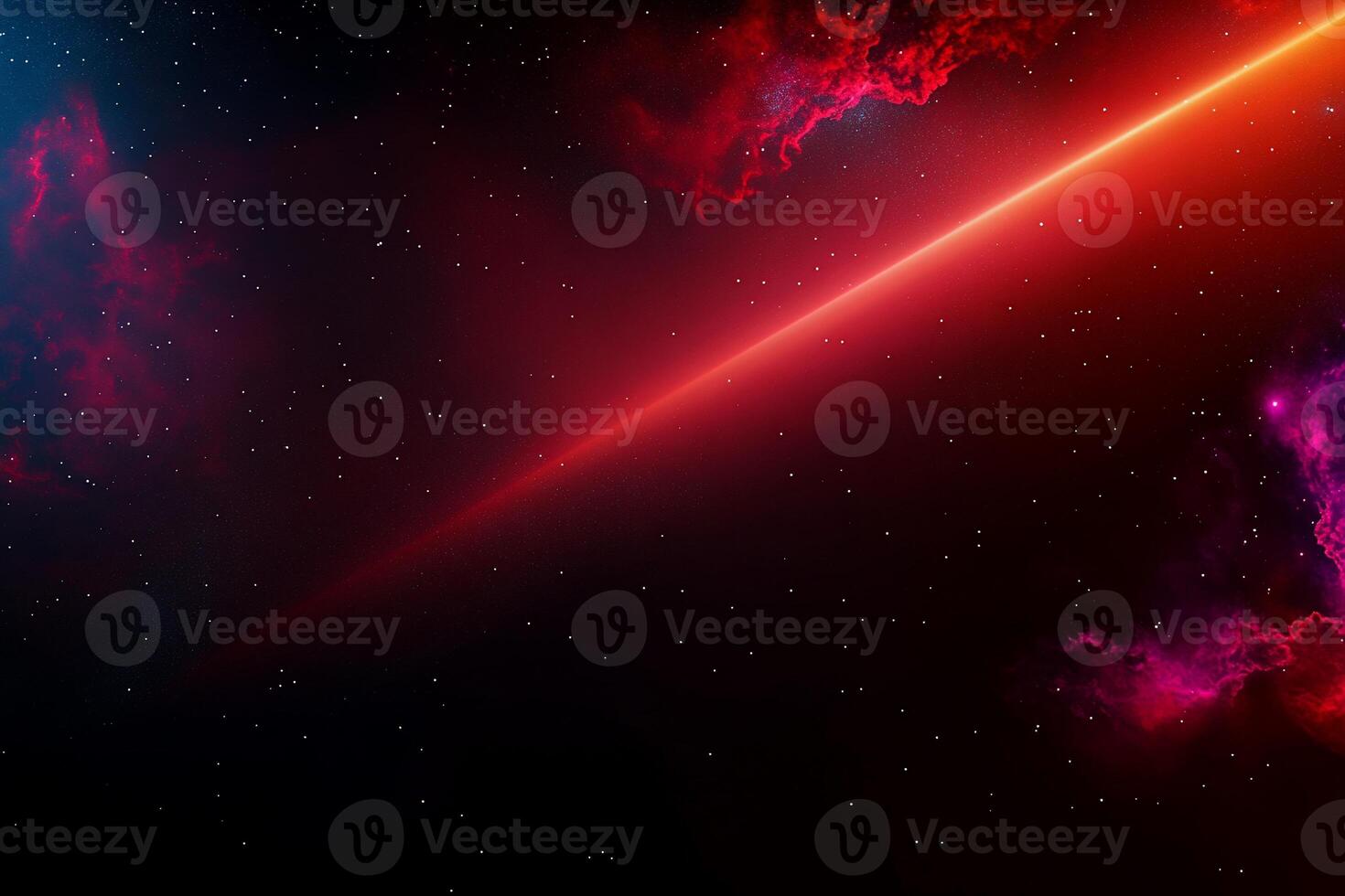 Red and blue space background with a bright light photo