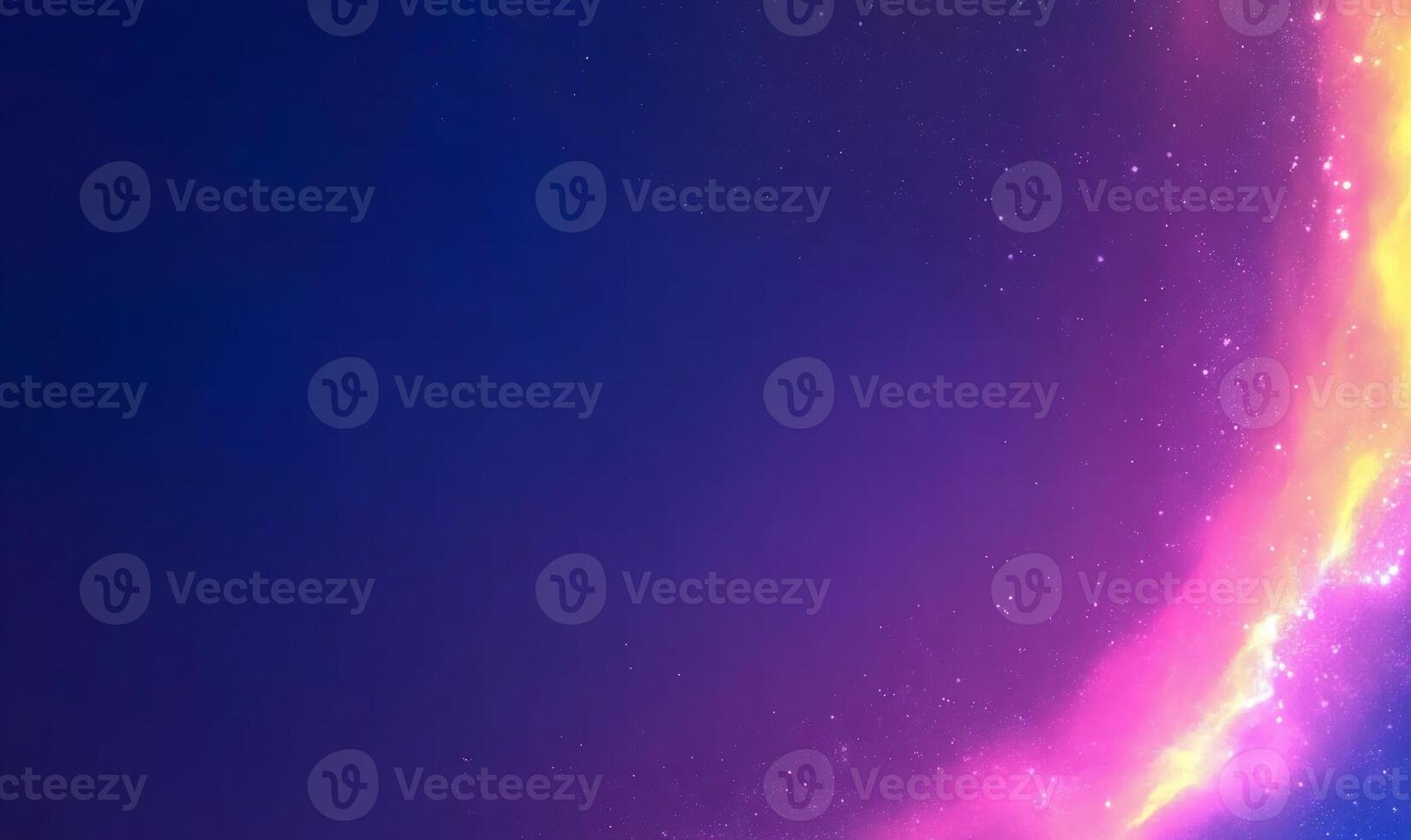 A vibrant cosmic scene with a gradient of purple and blue hues. photo