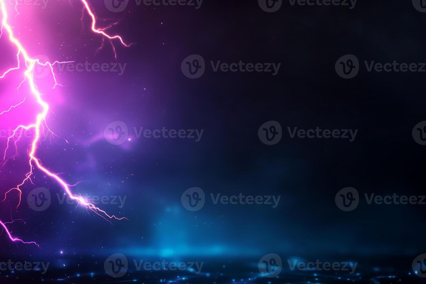 A vibrant lightning storm illuminated against a dark, cosmic backdrop. photo