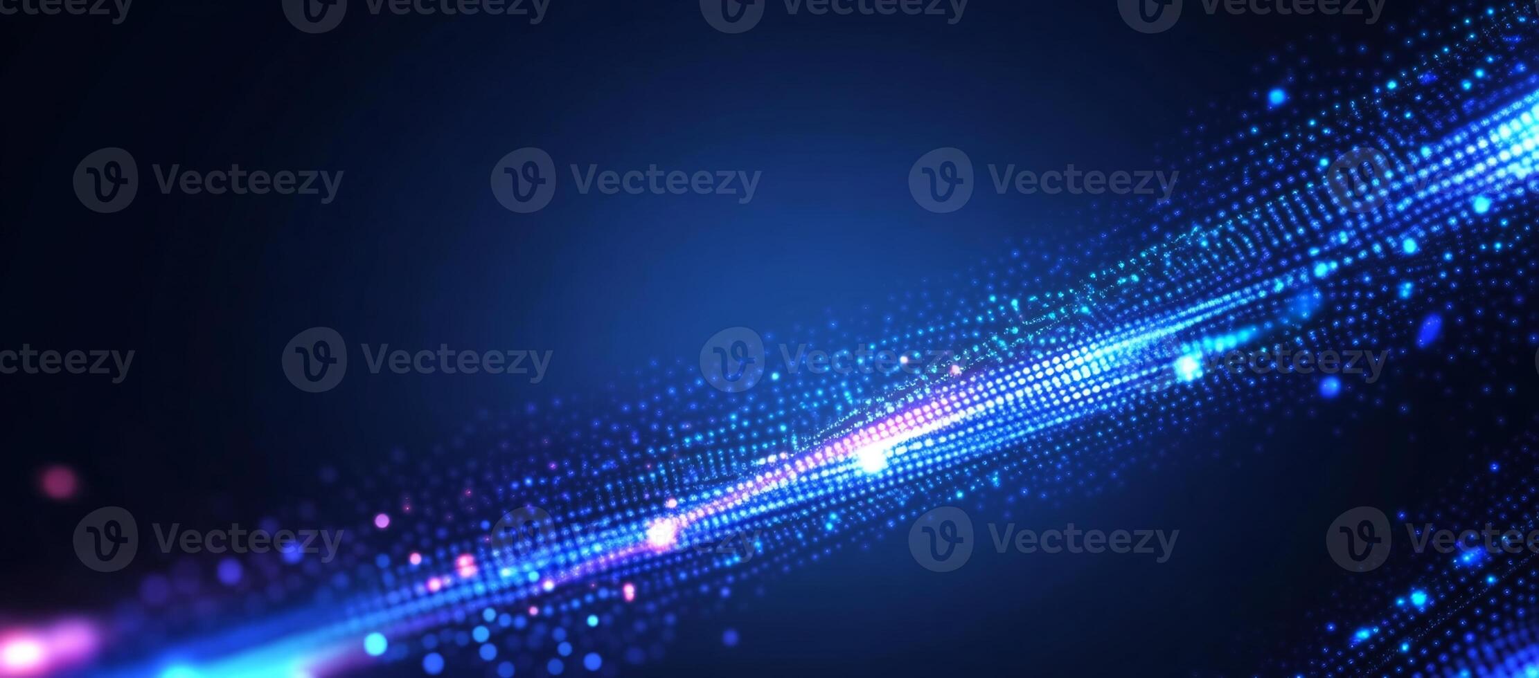 Abstract digital background with glowing particles and light trails. photo