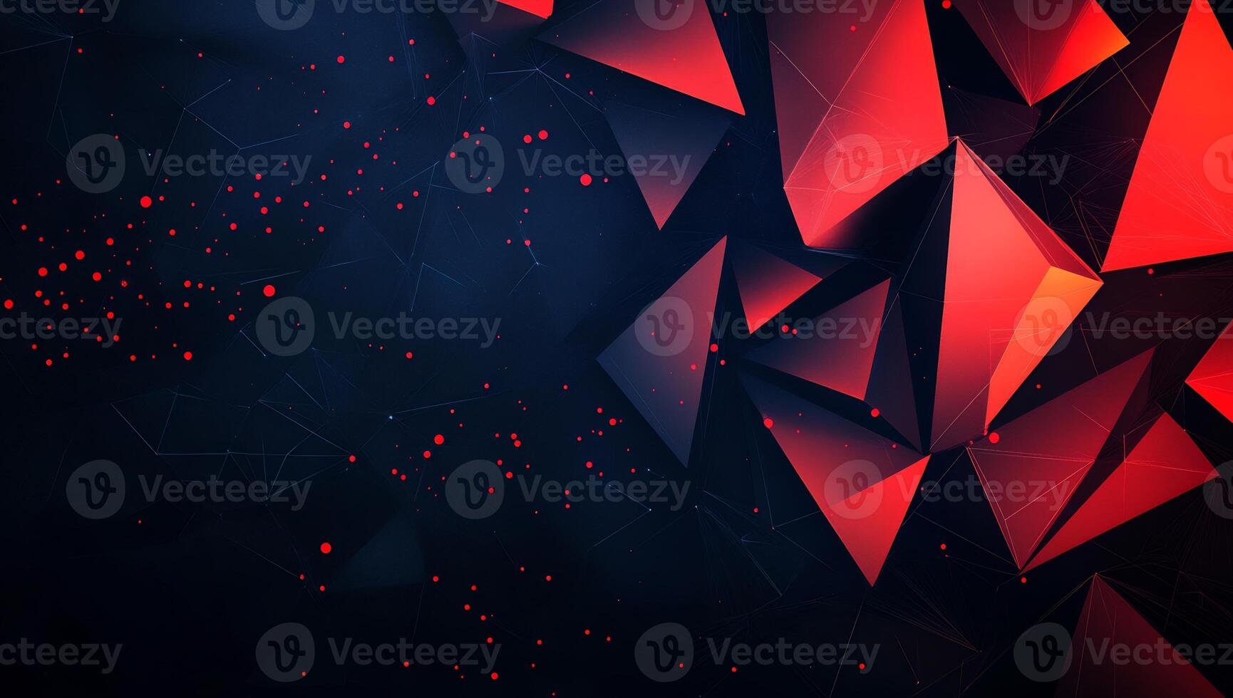 Abstract geometric design with red and dark blue tones. photo