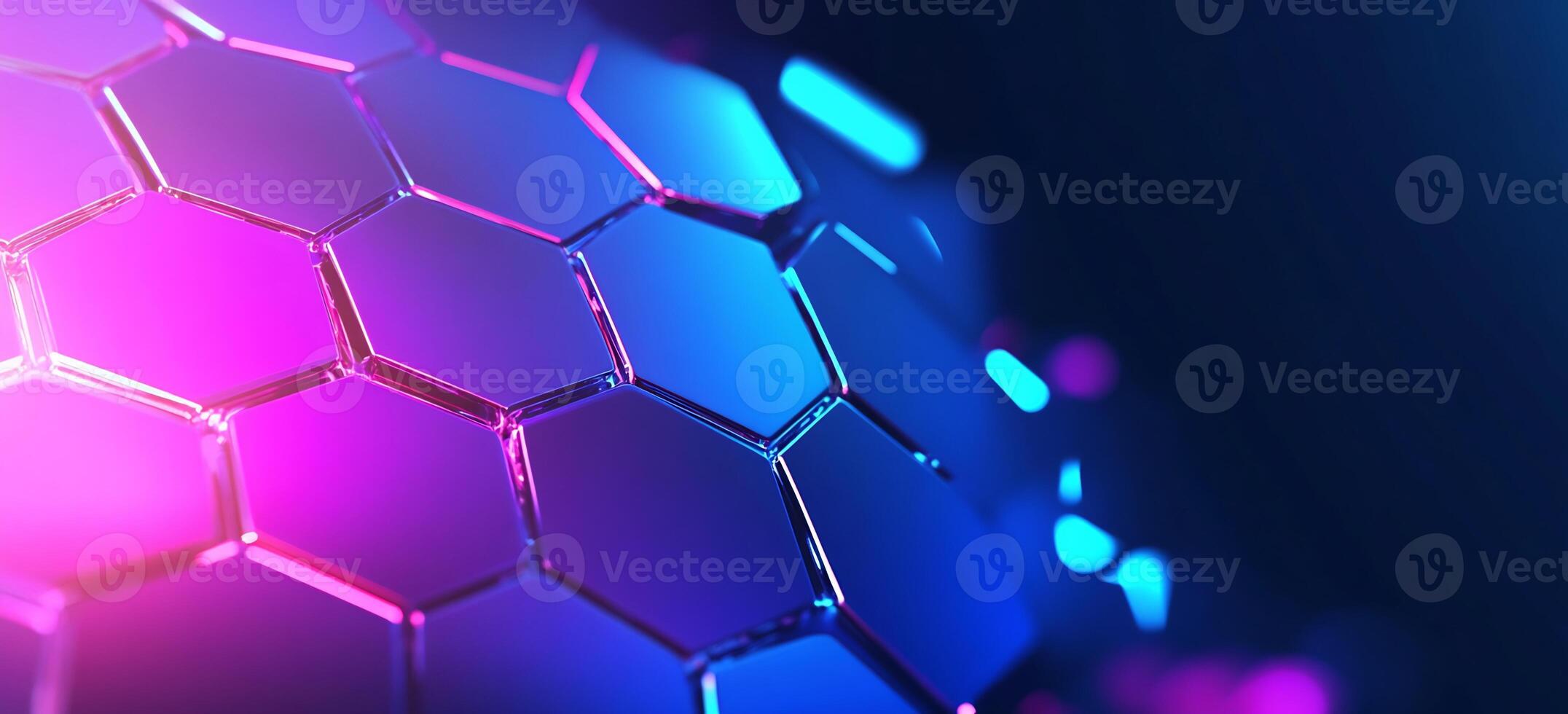 Abstract hexagonal pattern with vibrant colors and futuristic design. photo
