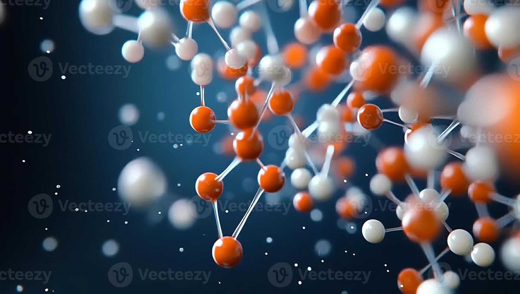 3d rendering of molecules on a black background photo