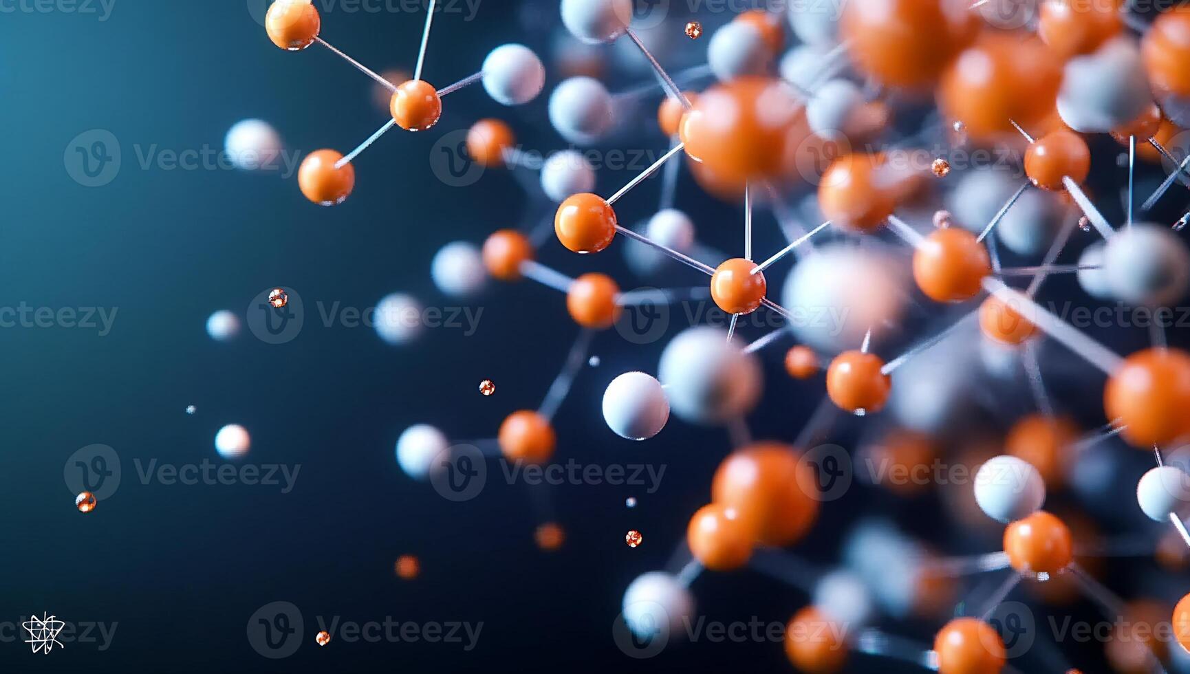 An orange and white molecule is shown in this image photo