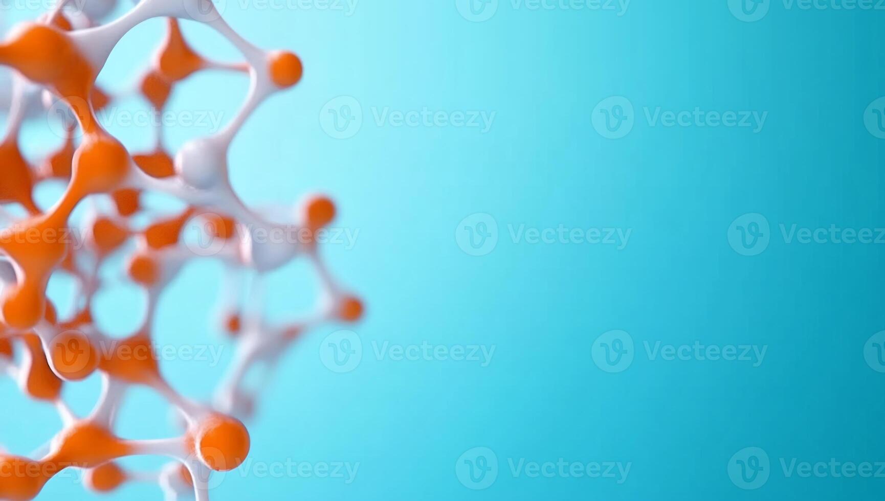 3d rendering of a molecule on a blue background photo