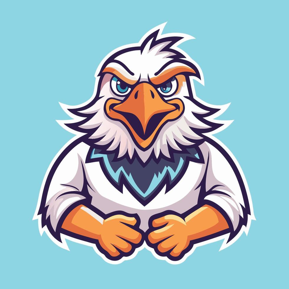 Silhouette Logo of a Bird Mascot Character vector