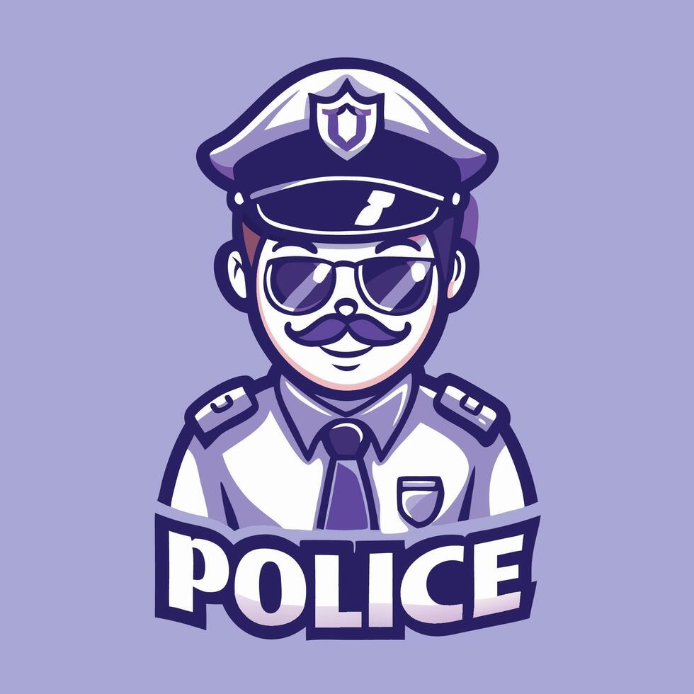 Mascot Cartoon Illustration of a Cool Police Officer vector