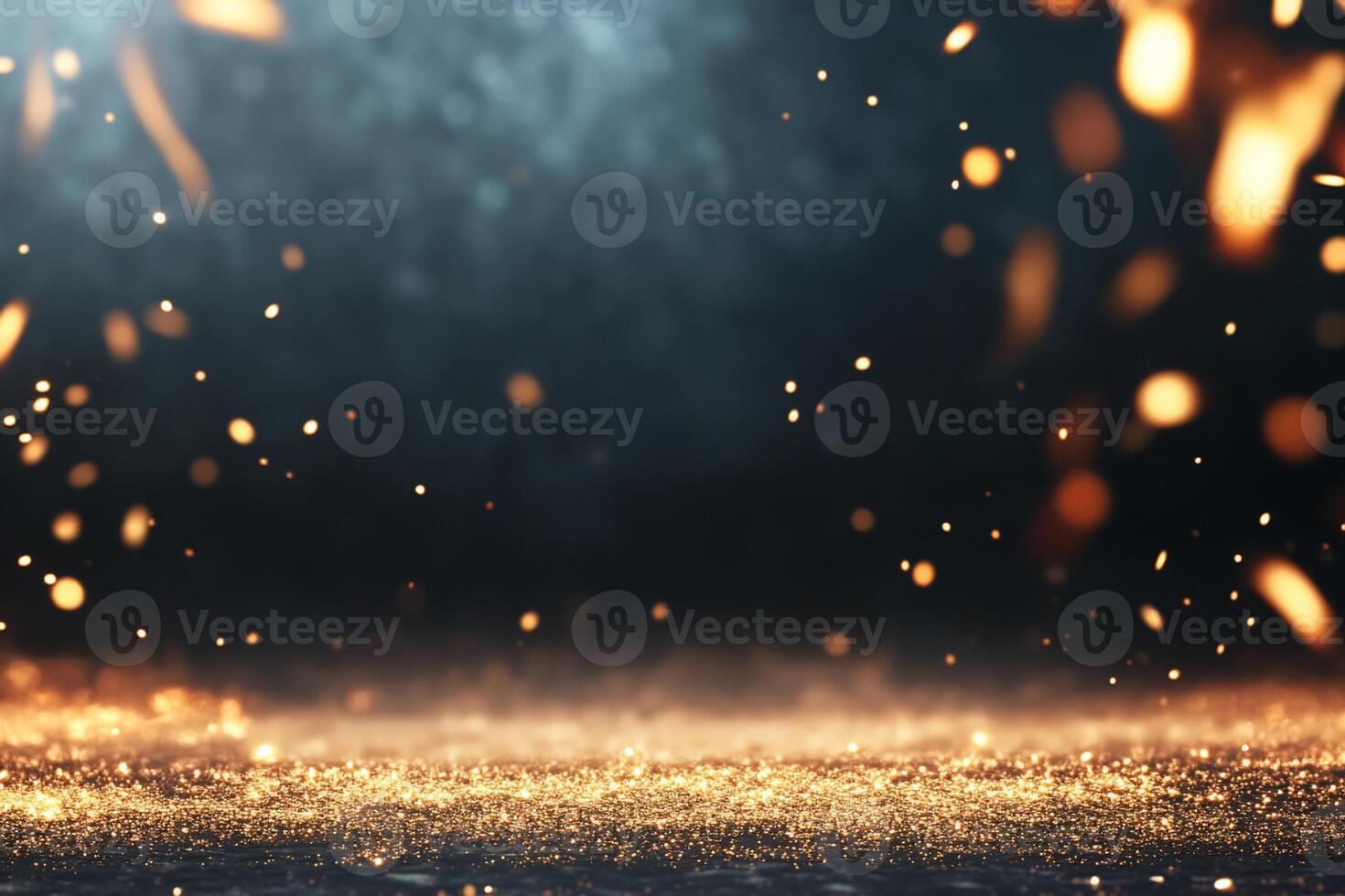 A shimmering background with glowing particles and a dark ambiance. photo
