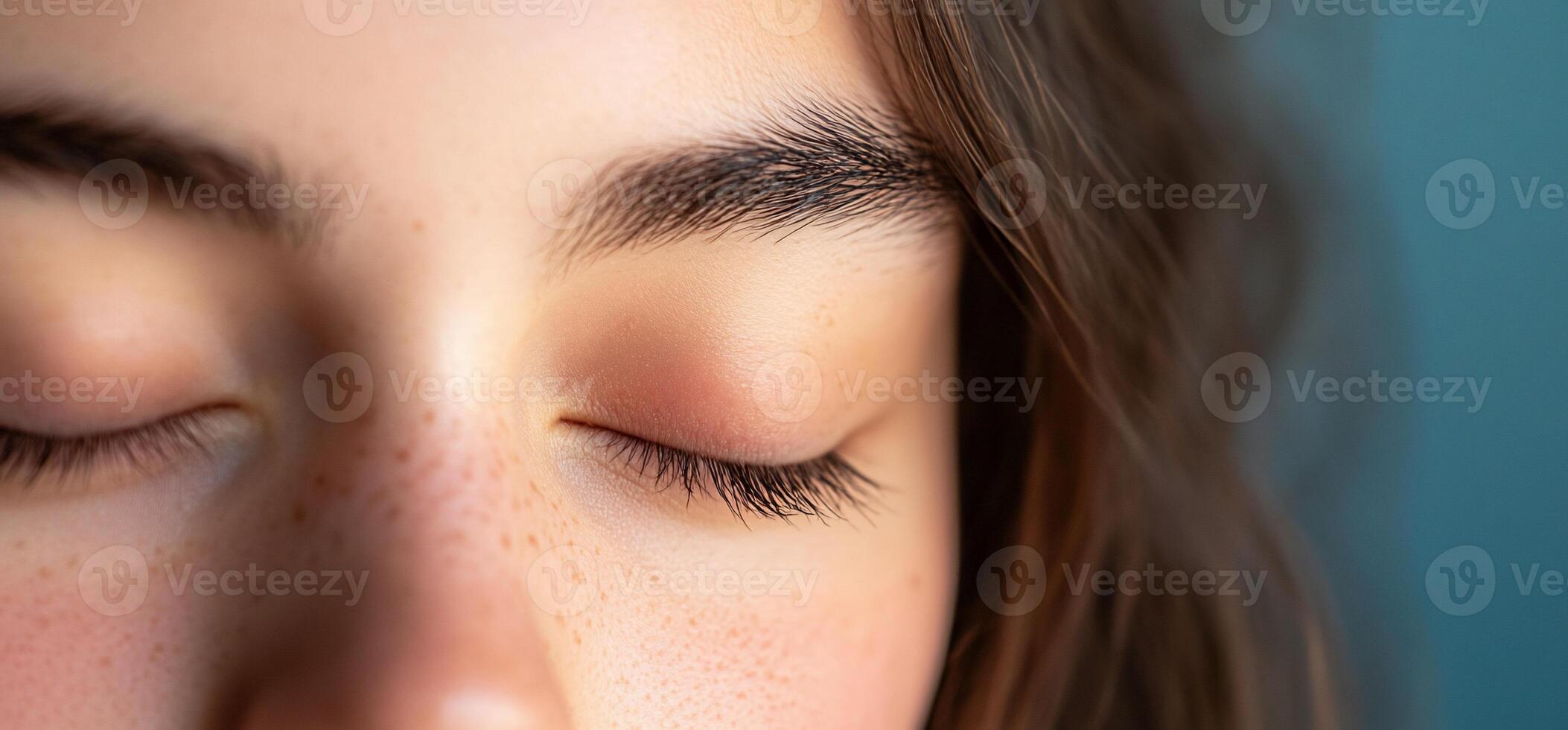 A close up of a woman's eyes photo