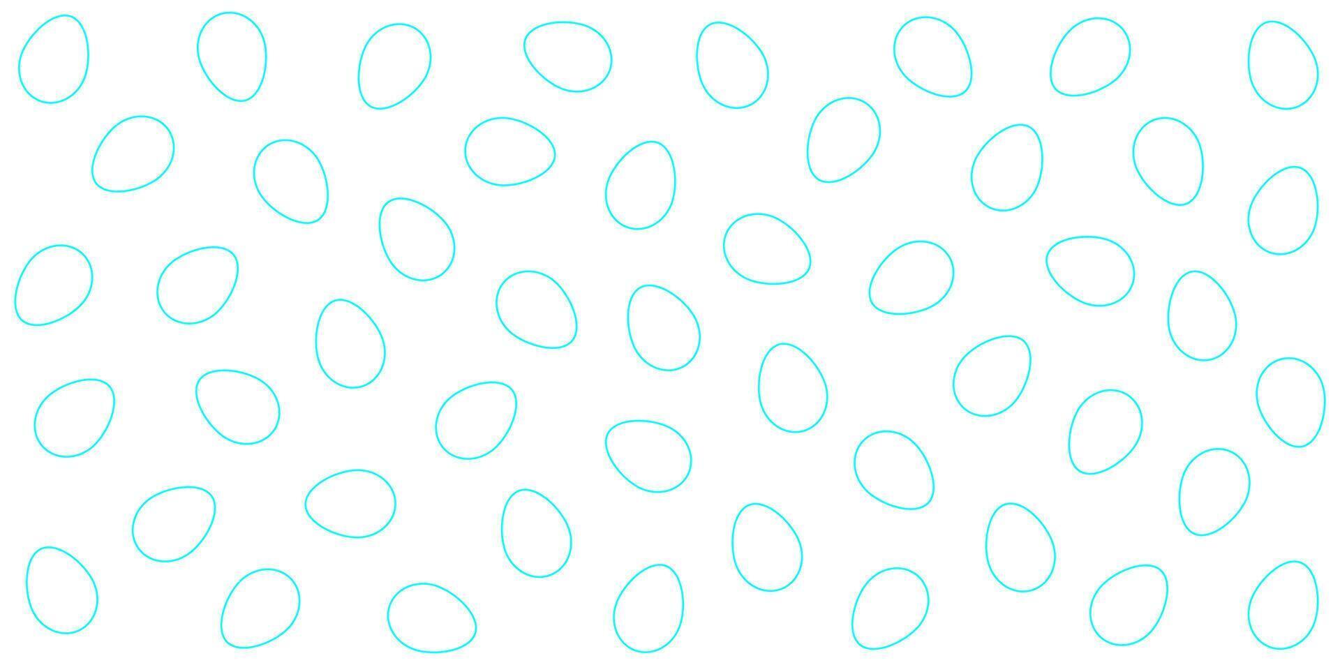 Seamless pattern with blue Easter egg outlines on white or transparent background. Easter themed minimalist design for decoration and print. vector