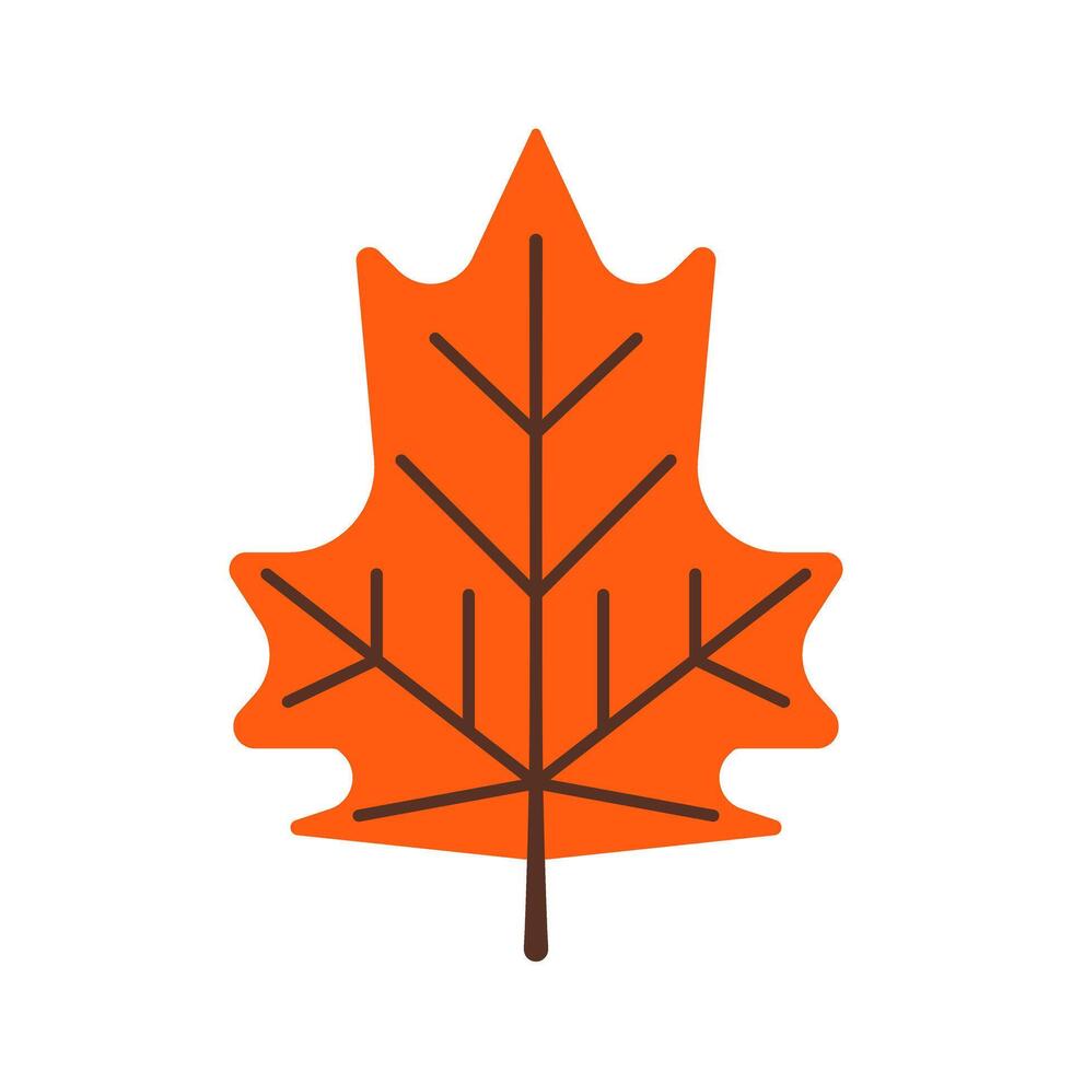 Illustration of an autumn leaf in a simple style. Flat leaf illustration for decoration. vector