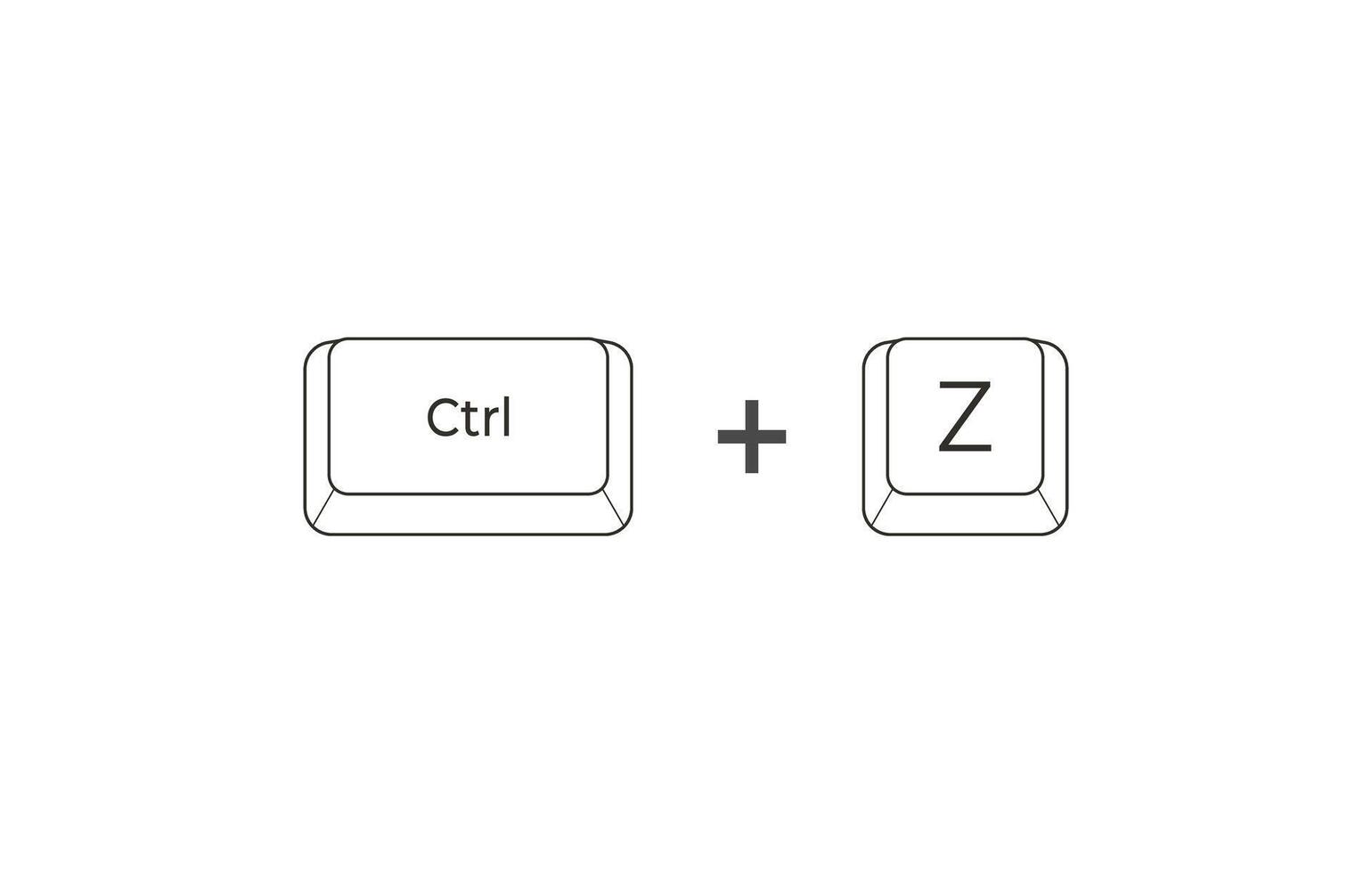 Crtl and Z keyboard shortcuts in simple flat style. Illustration of keyboard elements. vector