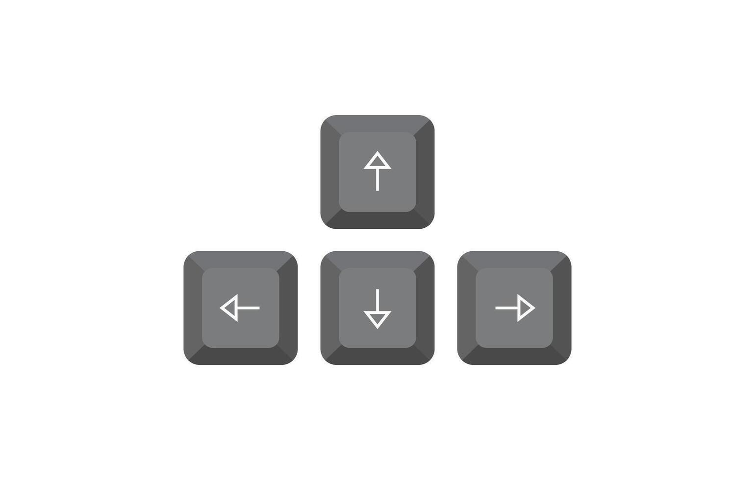 Keyboard control keys with arrow keys in minimalist flat style. Illustration of keyboard elements. vector